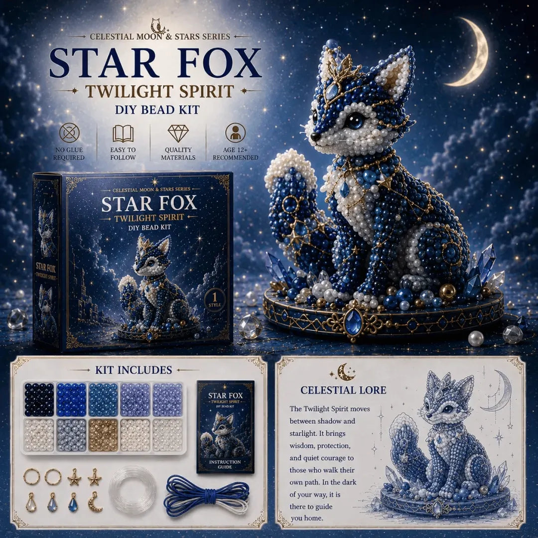 🎉🌙Moon Cat Luna Guardian DIY Bead Kit | Celestial Moon & Stars Series