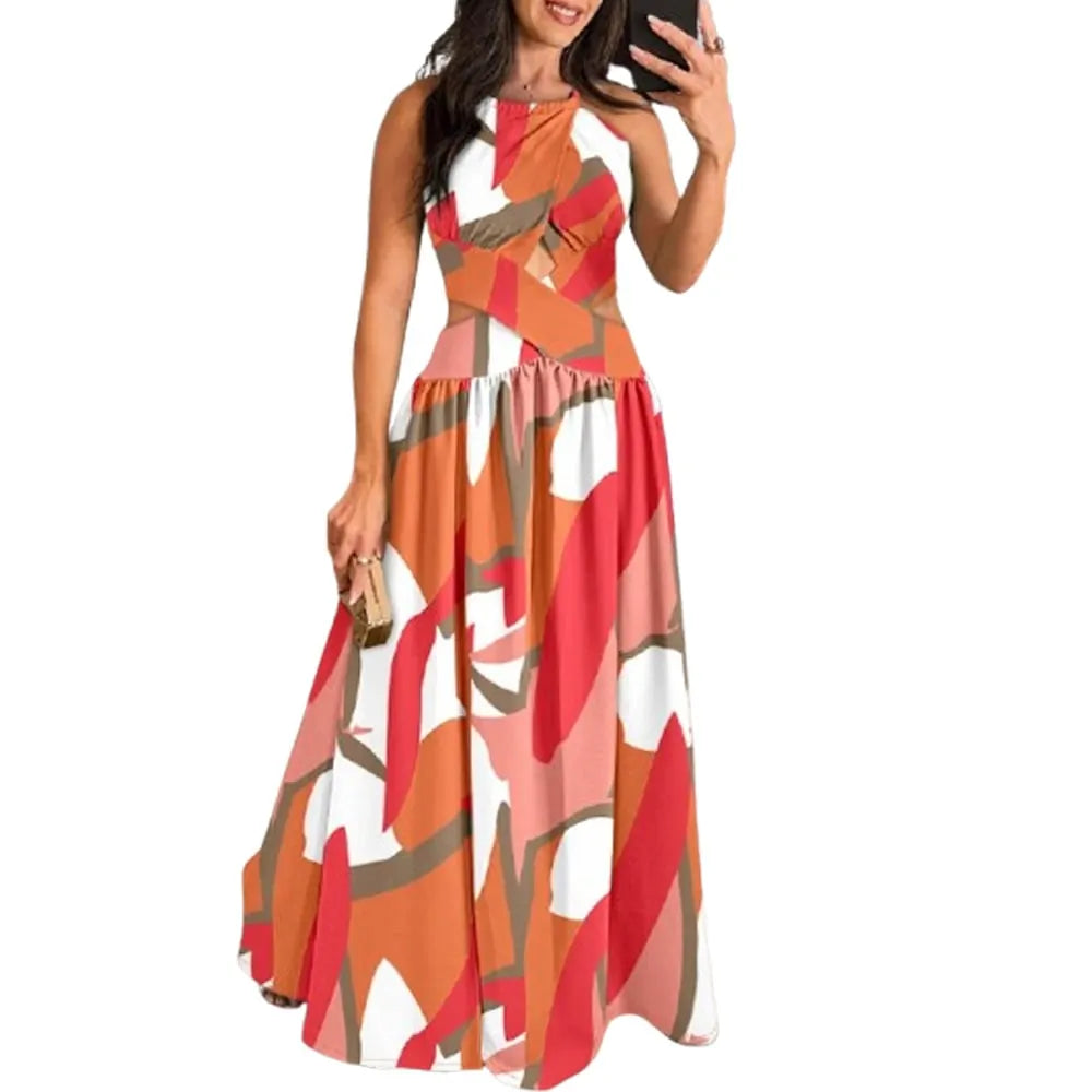 Chic Halter Criss-Cross Flared Dress for a Glamorous Night ✨