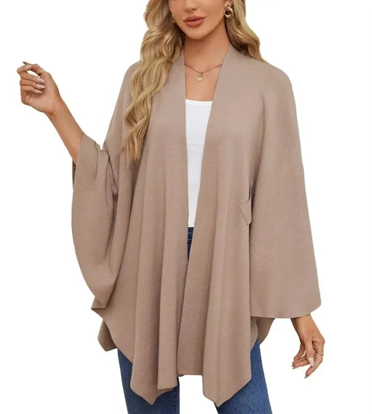 WOMEN'S ELEGANT SHAWL WRAPS SOFT OPEN FRONT PONCHO SWEATER(BUY 2 FREE SHIPPING)