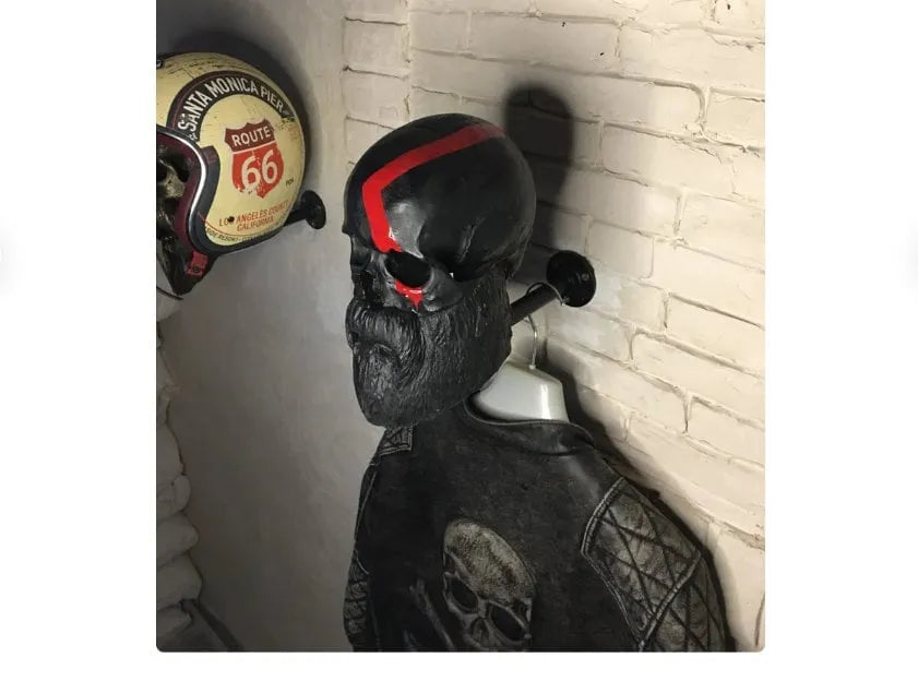 Motorcycle Skull Helmet Holder with Beard(🎁The most special gift for riders)
