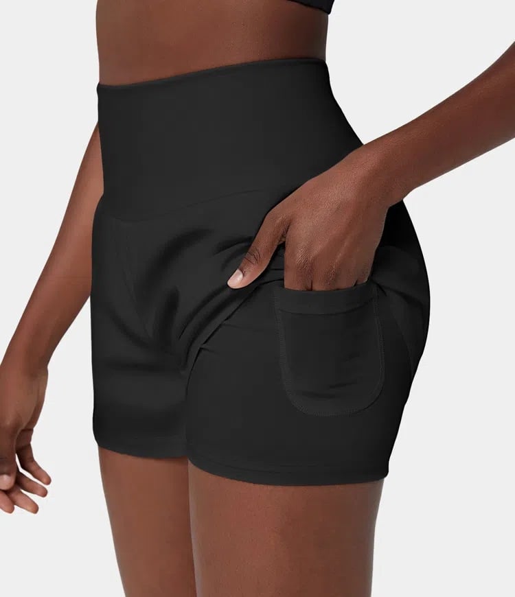 Women's 2 in 1 Pocket High Waist Sports Shorts 🩳Buy 2 Free Shipping