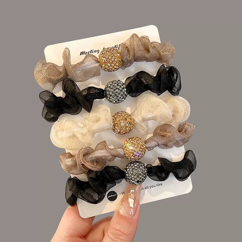 Elegant Rhinestone Mesh Hair Ties ⚡ BUY 2 GET 1 FREE
