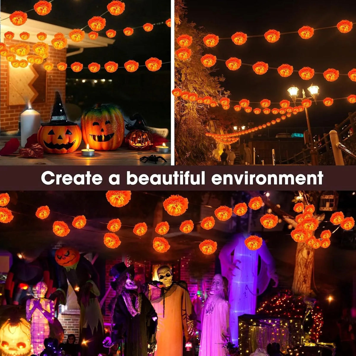 🎉Mexican Marigold Flower String Lights | 💕Death is not the end of life, forgetting is