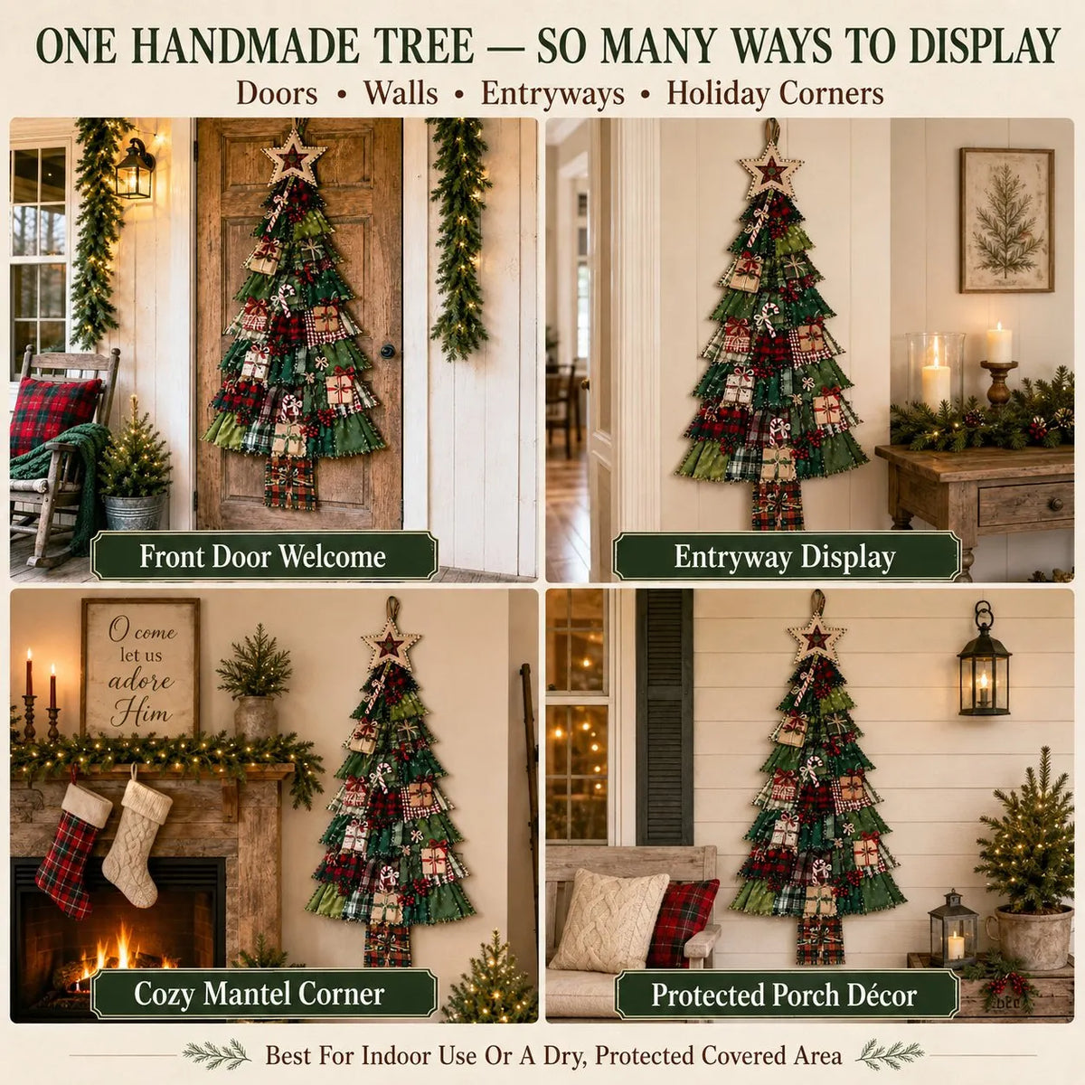 🎉🎄Beginner-Friendly DIY Oversized Patchwork Christmas Tree Door Hanging Kit | Complete Kit with All Tools & Step-by-Step Guide Included 💕