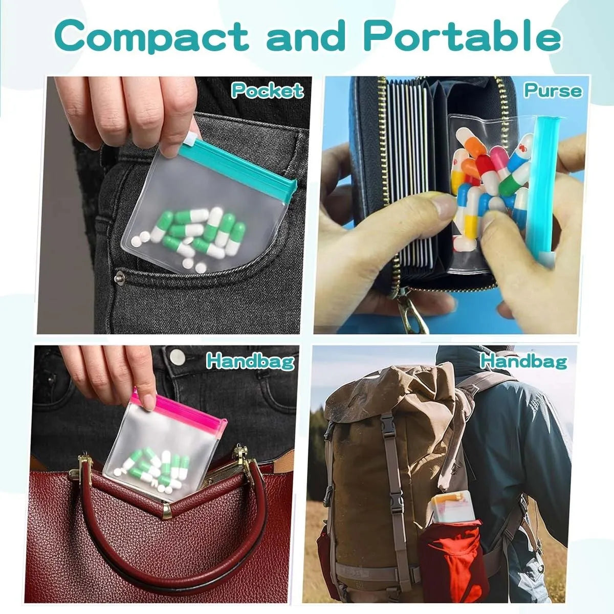 🔥Last Day 49% OFF -💊✨ Stay Organized Anywhere with Clear Zipper Pill Storage Bags