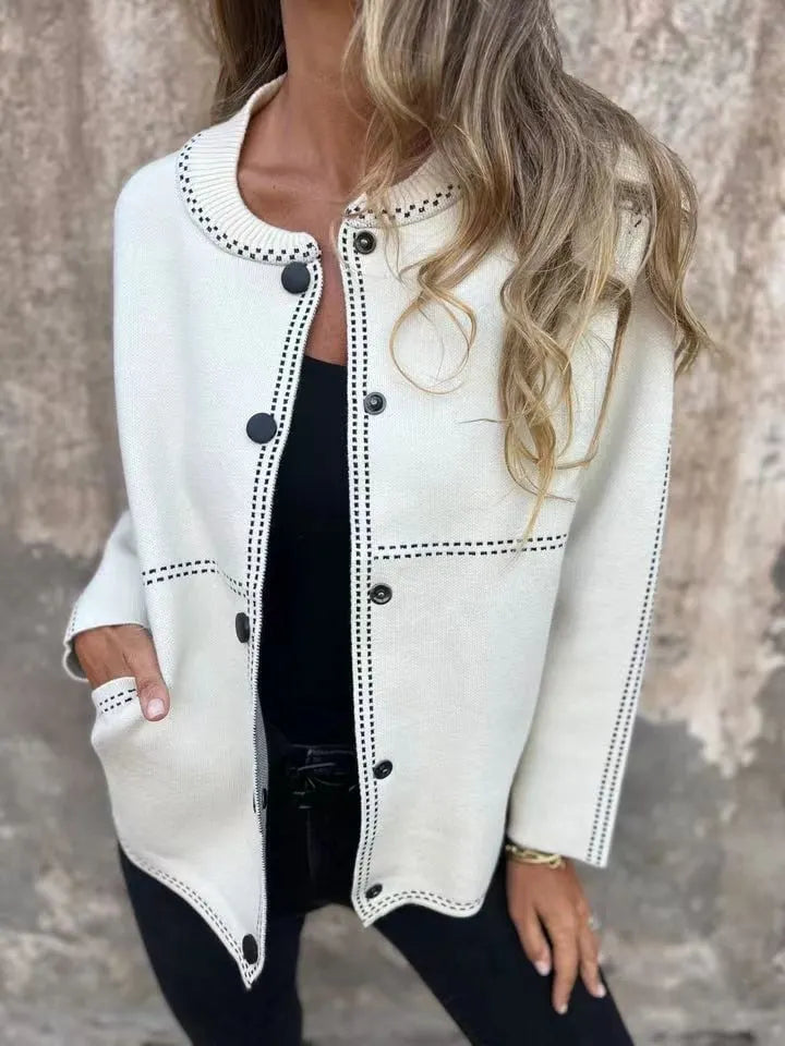Classic Knit Bomber Cardigan Jacket