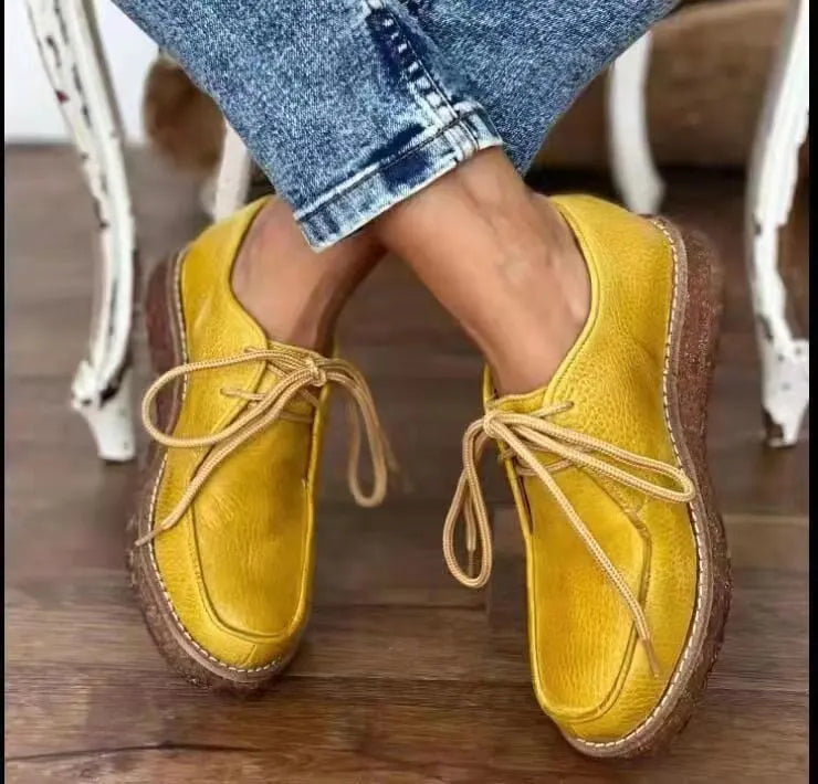 Women Comfy Premium Lace Up Flat Shoes