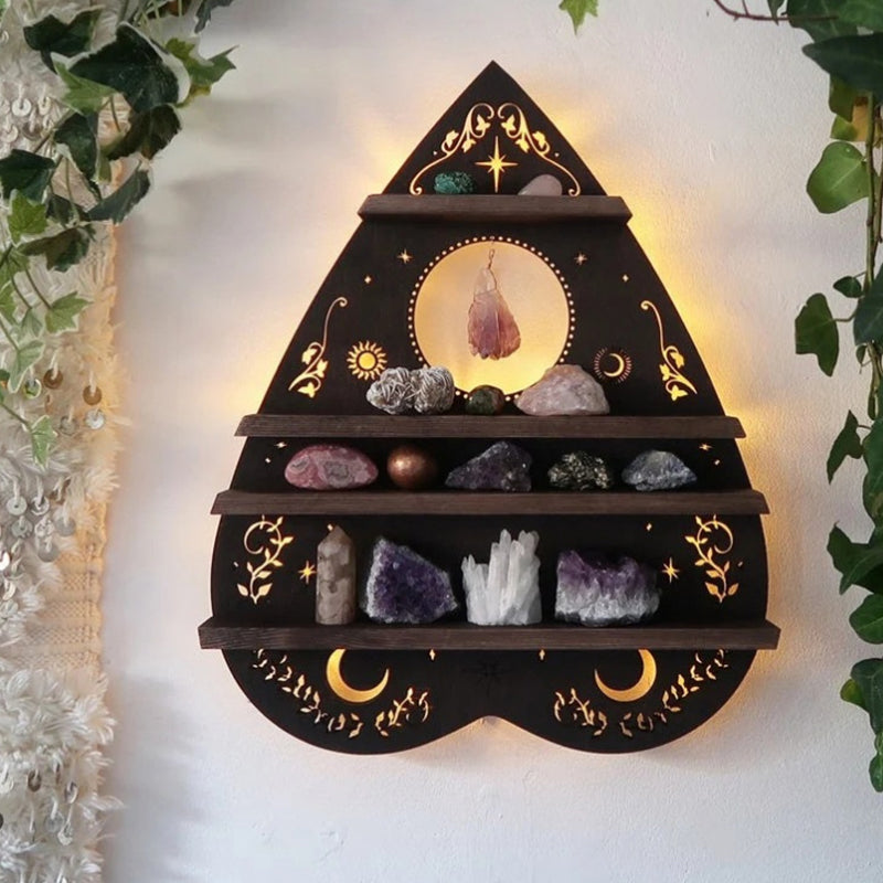 Luna Moth Lamp Crystal Shelf