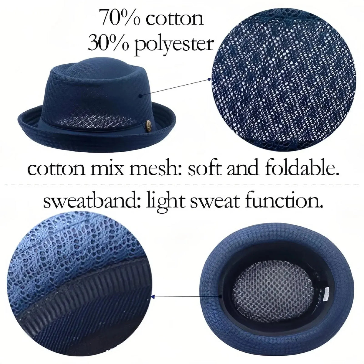 🔥HOT SALE🔥Unisex Breathable Mesh Pork Pie Hat