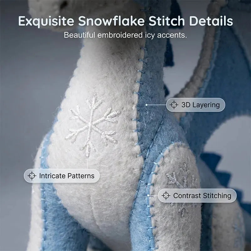 🔥HOT SALE🔥DIY Ice Dragon Felt Patchwork Kit Arctic Winter Guardian Sewing Set
