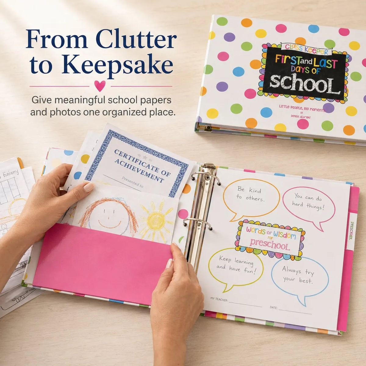 🎉 📚First & Last Day School Memory Keepsake Binder