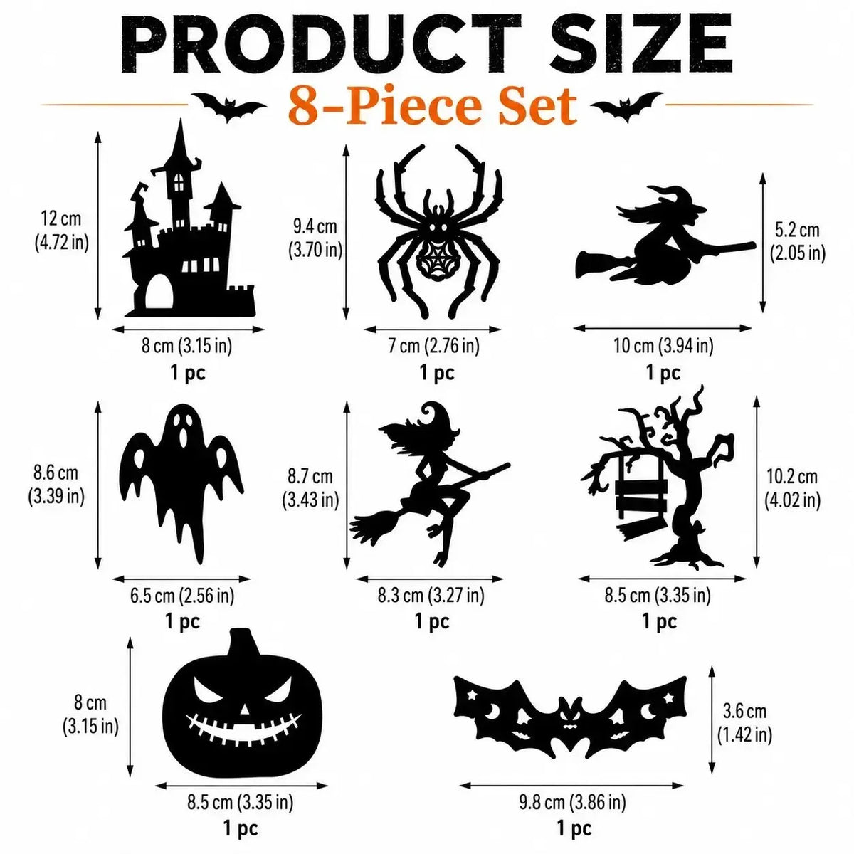 🎃Halloween LED Silhouette Wall Stickers – 🖤Spooky Peel & Stick Light-Up Decor