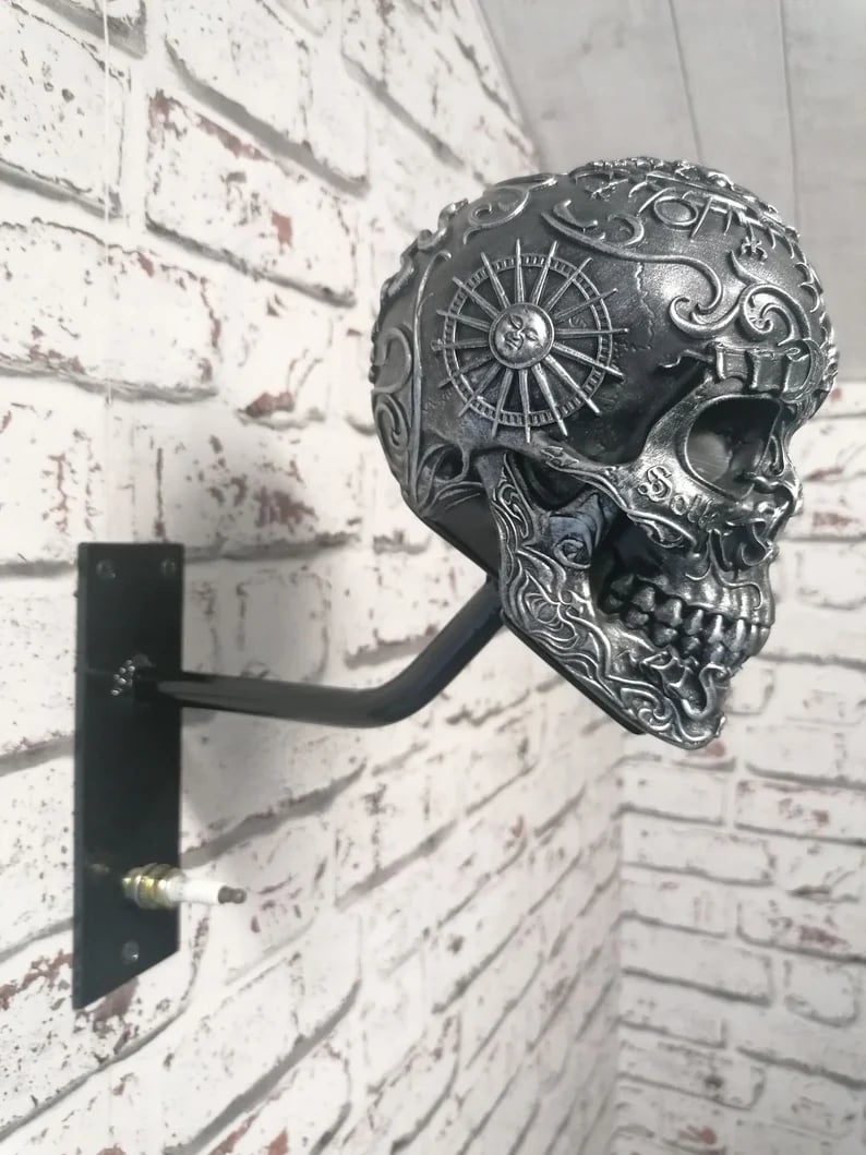 Motorcycle Helmet and Jacket Skull Holder