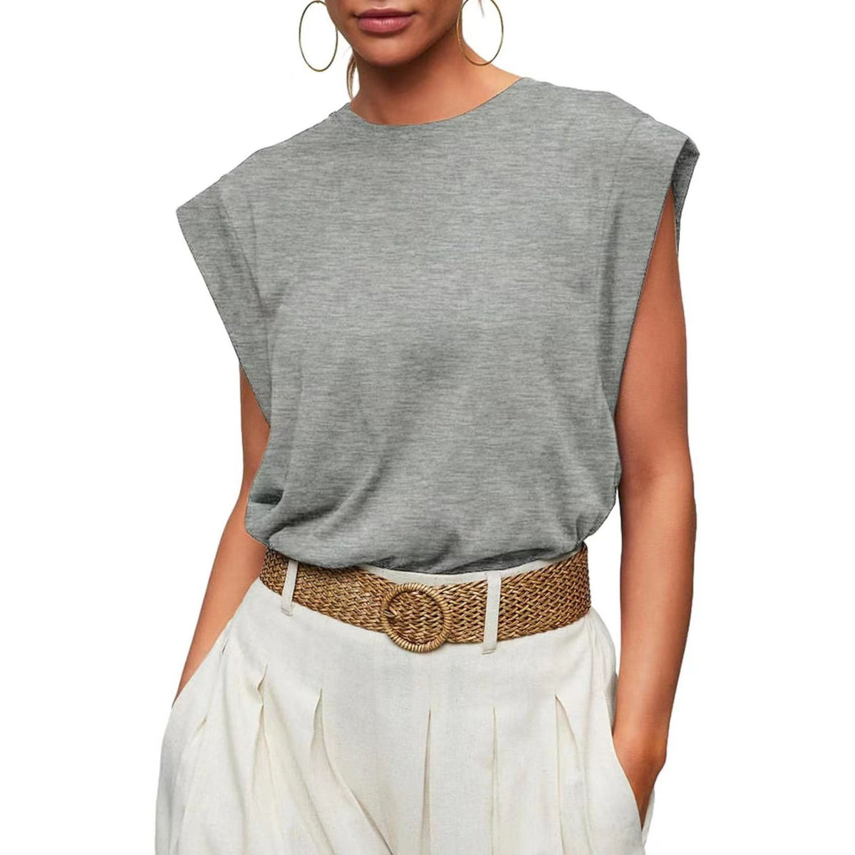Cap Sleeve Tops for Women Summer Loose Tank Tops