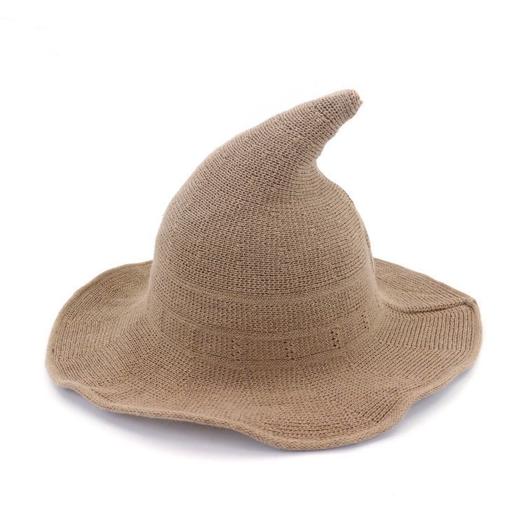 🔥👻Women Gothic Knitting Black Wizard Hat