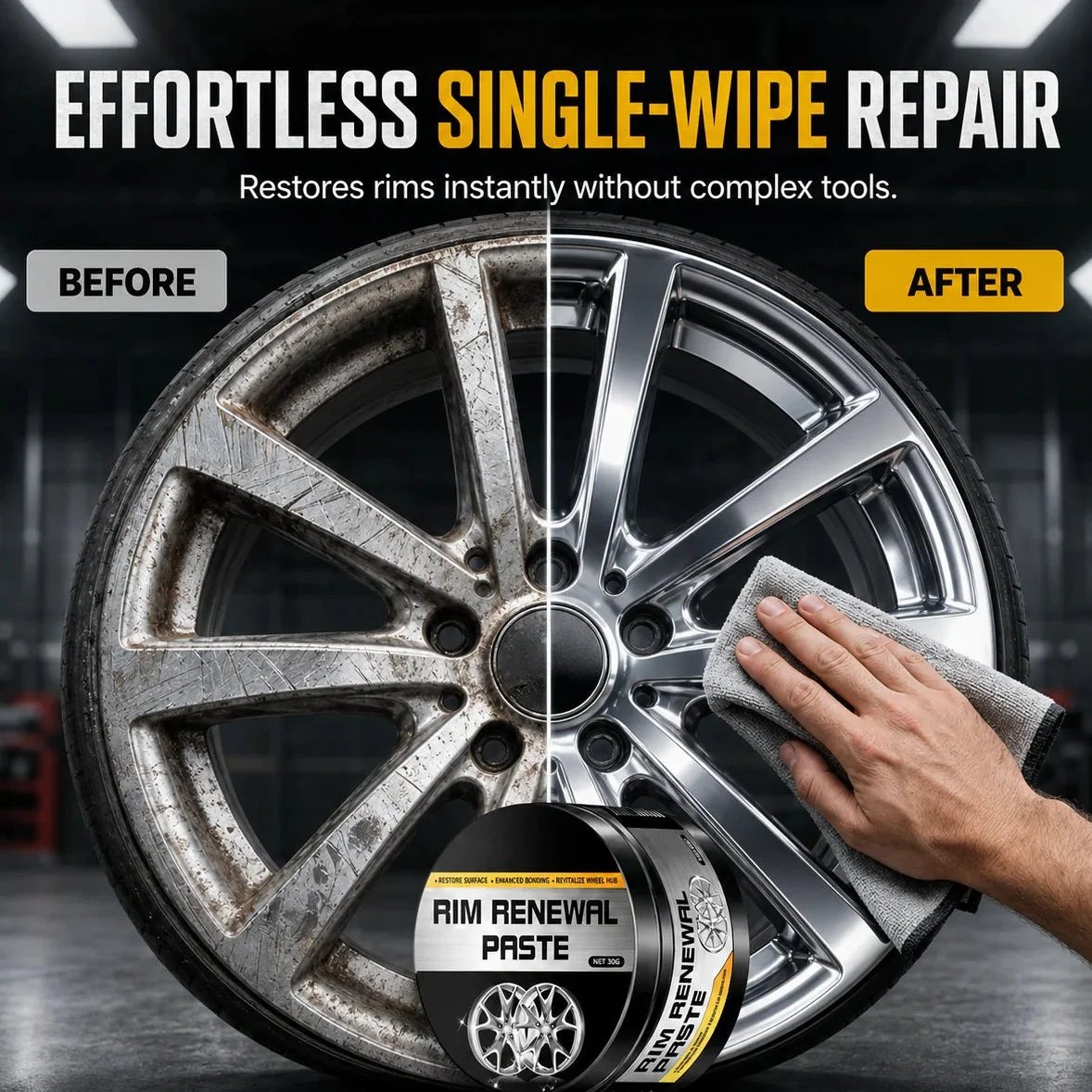 🎉🔥 Rim Renewal Paste — Restore, Polish & Protect Your Wheels Like a Pro (80g + Sponge)