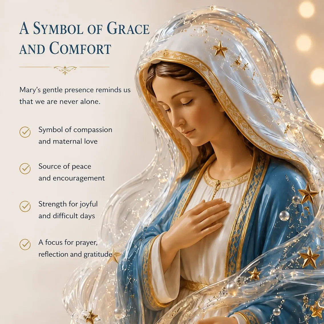 🎉HOT SALE🔥🙏Our Lady of Starlight Illuminated Prayer Statue | Religious Decor & Faith Gift✨