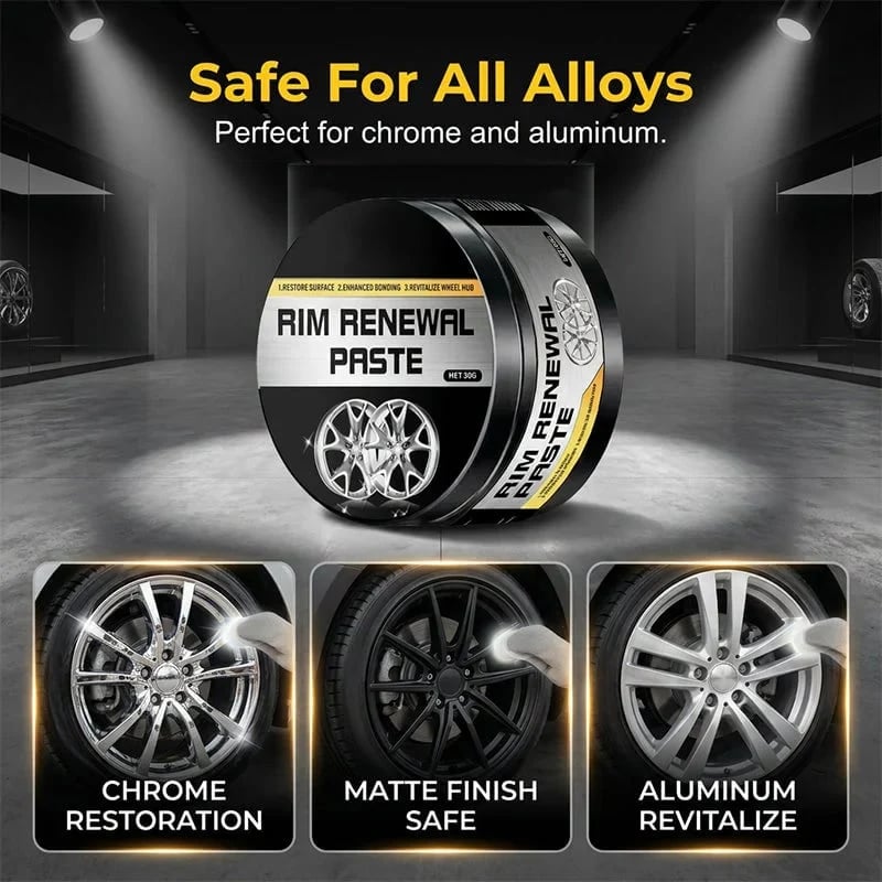 🎉🔥 Rim Renewal Paste — Restore, Polish & Protect Your Wheels Like a Pro (80g + Sponge)