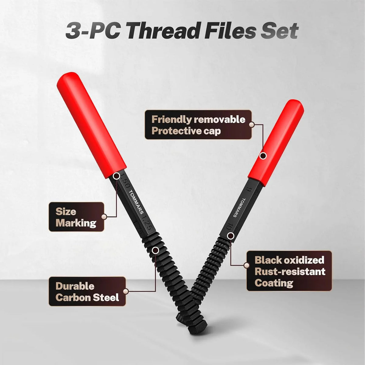🔥 HOT SALE 🔥🔩 3Pcs SAE & Metric Thread Repair File Set
