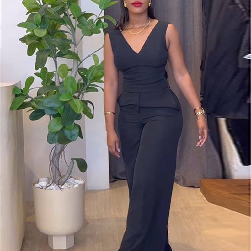Backless Bow Vest Top Wide Leg Pants Casual Suit