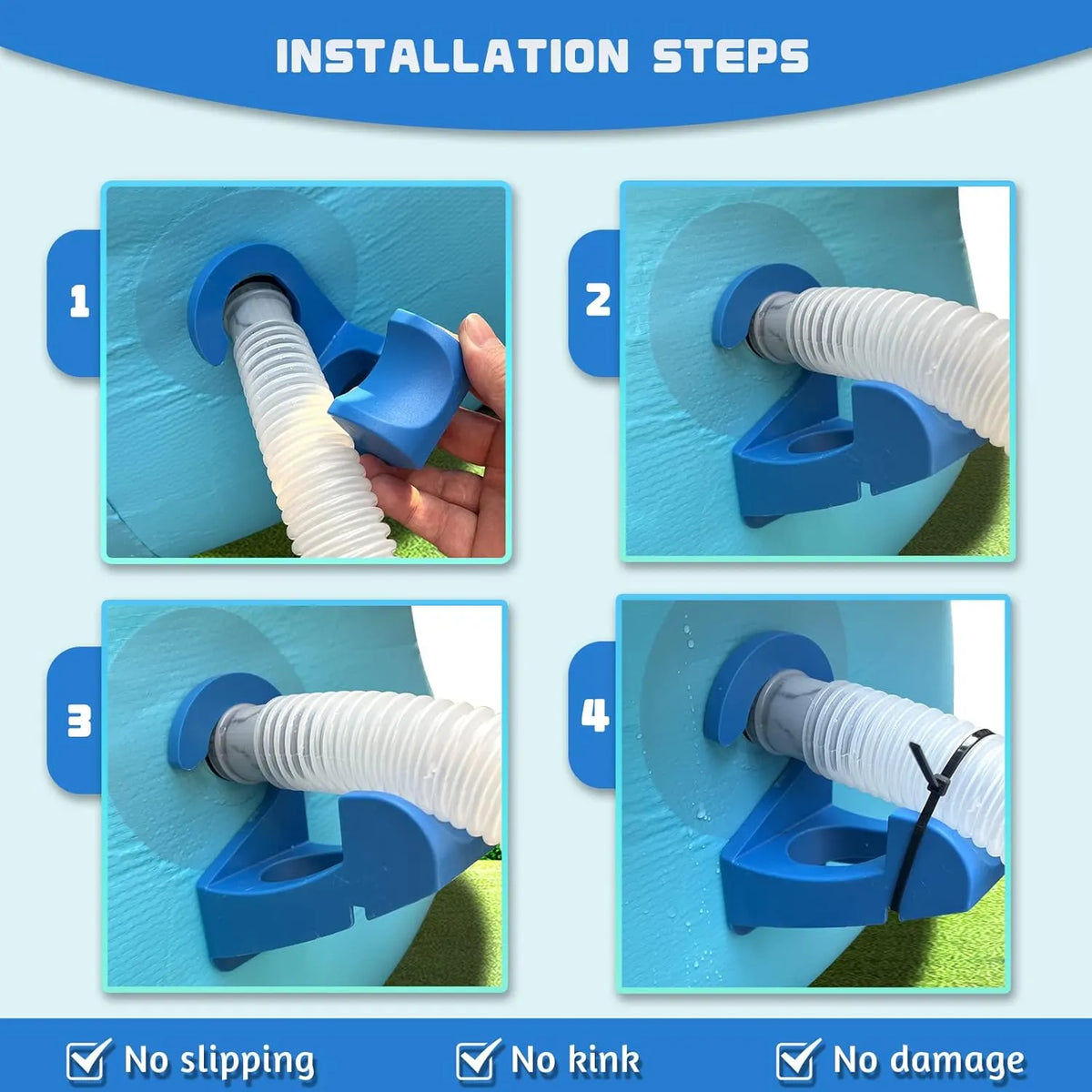 🎉 💧 2 Pack Upgraded Patented Pool Hose Holder for Above Ground Intex & Bestway Pipes