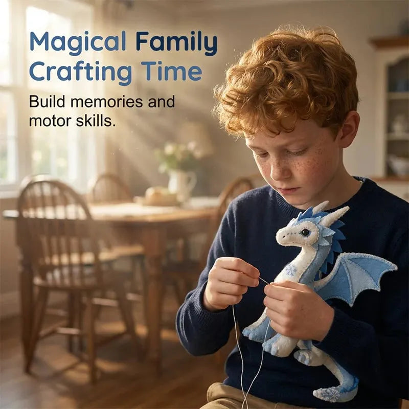 🎉DIY Ice Dragon Felt Patchwork Kit Arctic Winter Guardian Sewing Set