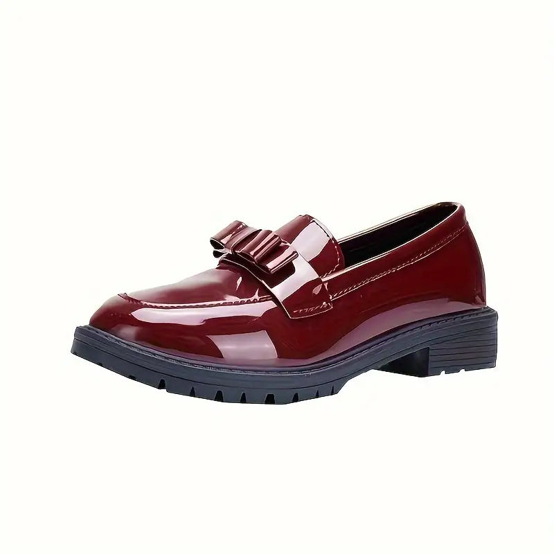 🔥Women's Solid Colour Fashion Thick Sole Leather Shoes