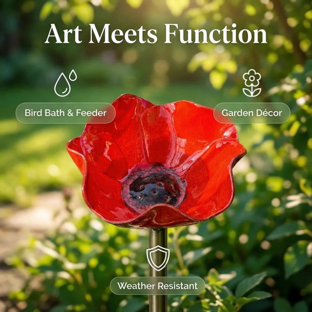 🎉💖🎁Handmade Metal Flower Garden Stake🐦