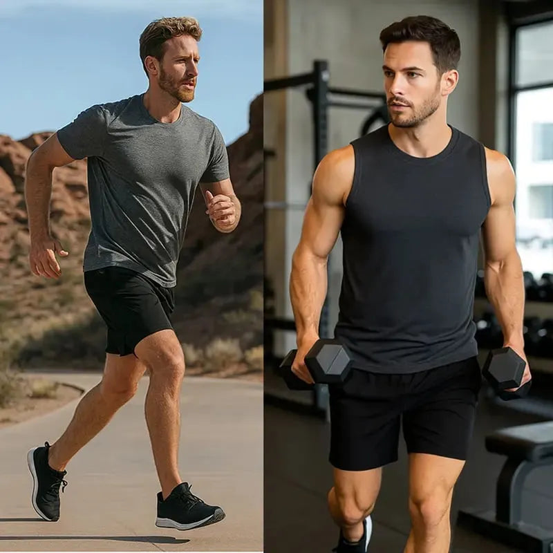 🎉3-Pack Men's 2 in 1 Stretch Active Quick Dry Gym Running Shorts With Liner