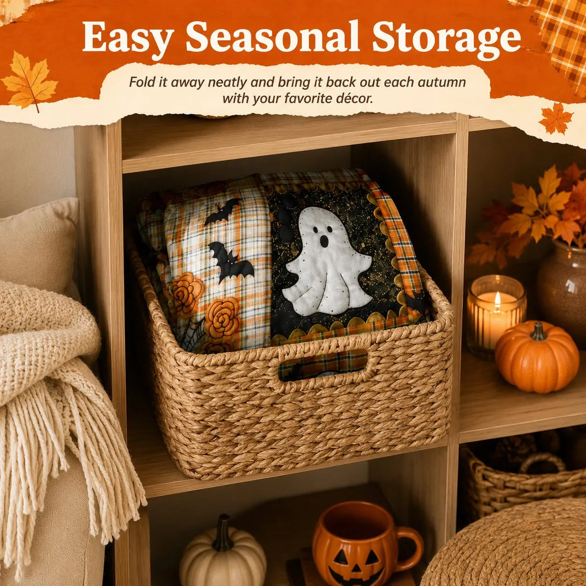 🔥HOT SALE🔥(🎁Last Day 49% OFF)🎃Halloween Patchwork Flannel Blanket