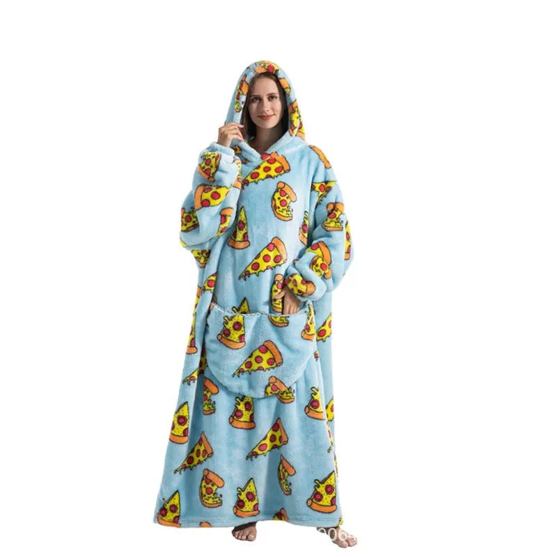 Cute Cartoon Print Hoodie Blanket