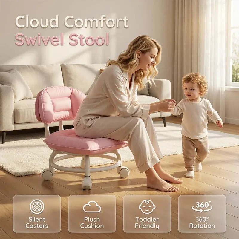 🔥HOT SALE🔥 49% OFF NOW! ⏰ Rolling Low Stool with Backrest – Padded seat & silent casters – Perfect for workshops, garages or studios – comfortable and mobile 🛠️✨