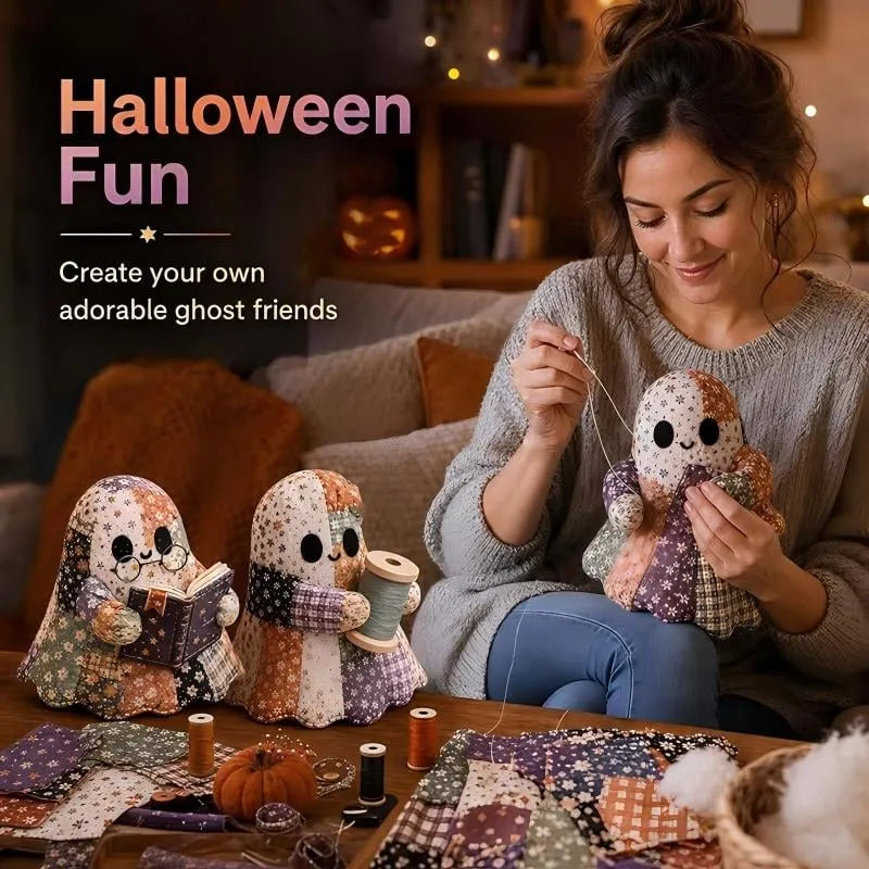 🔥HOT SALE🔥🔥LAST DAY 49% OFF🧵Little Ghost's Cozy Halloween DIY Patchwork Kit