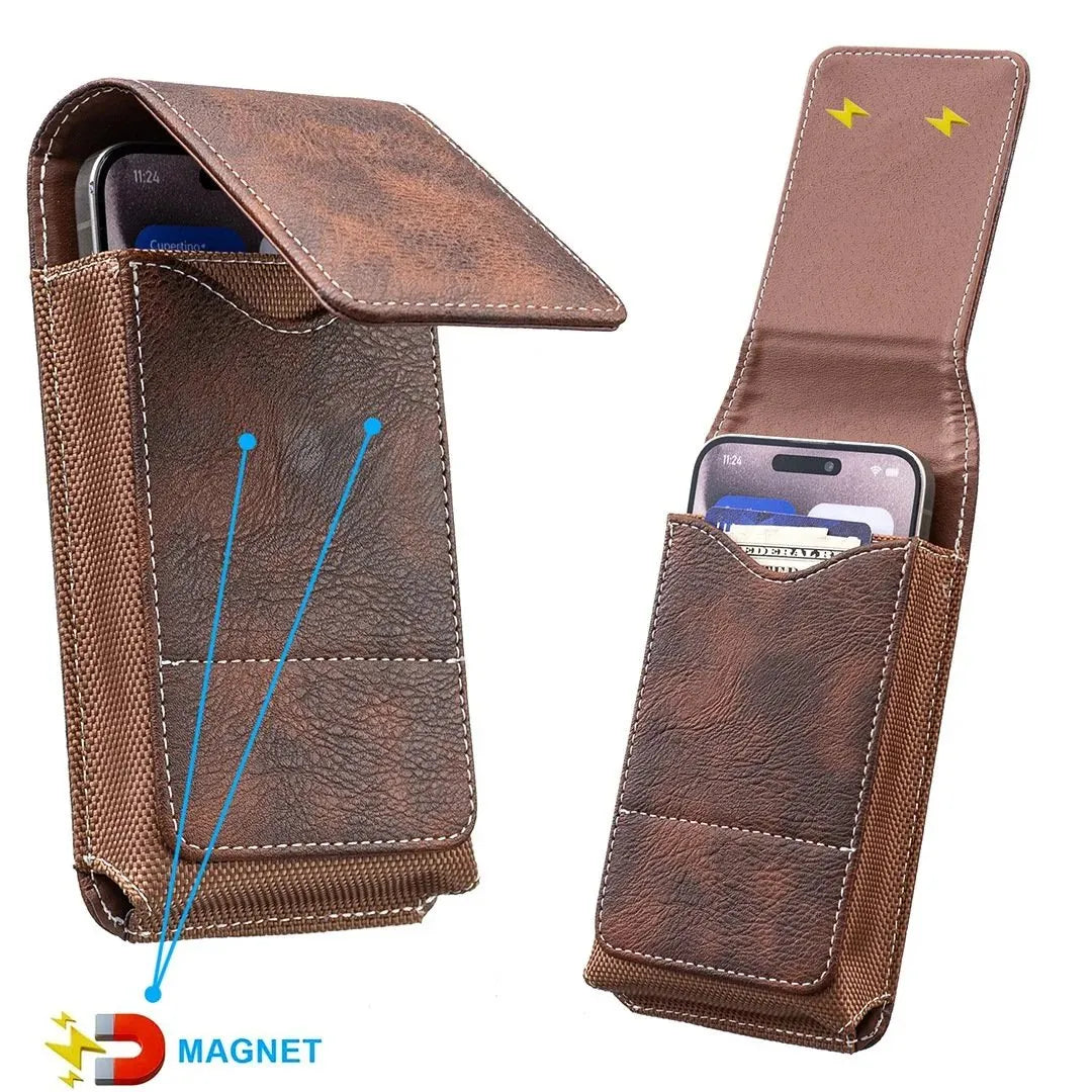 🔥 HOT SALE 🔥⚡Big Discount | Waist Belt Cell Phone Pouch 📱 Multi-Pocket Leather  Card Holder