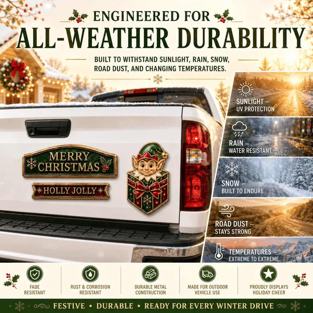 🔥HOT SALE🔥 3-Piece Christmas Car Emblem Metal Badge Set – Multiple Festive Character Styles Available
