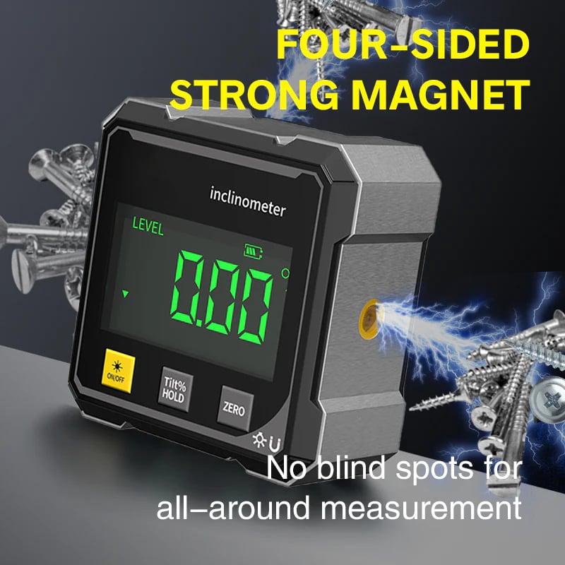 🔥HOT SALE🔥4-Side Magnetic Digital Angle Gauge with Laser