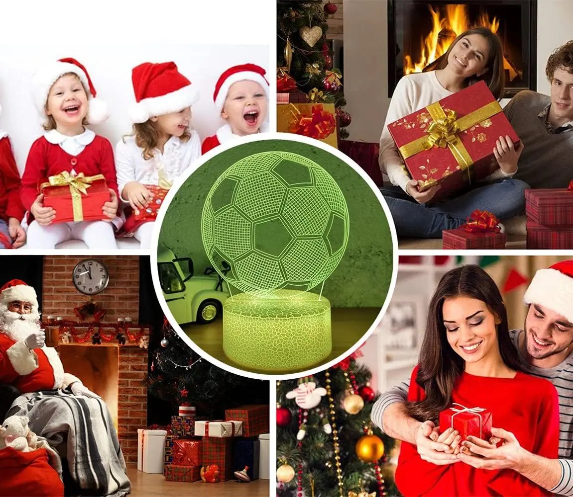 🎉Soccer 3D Optical Illusion Night Light LED Desk Lamp