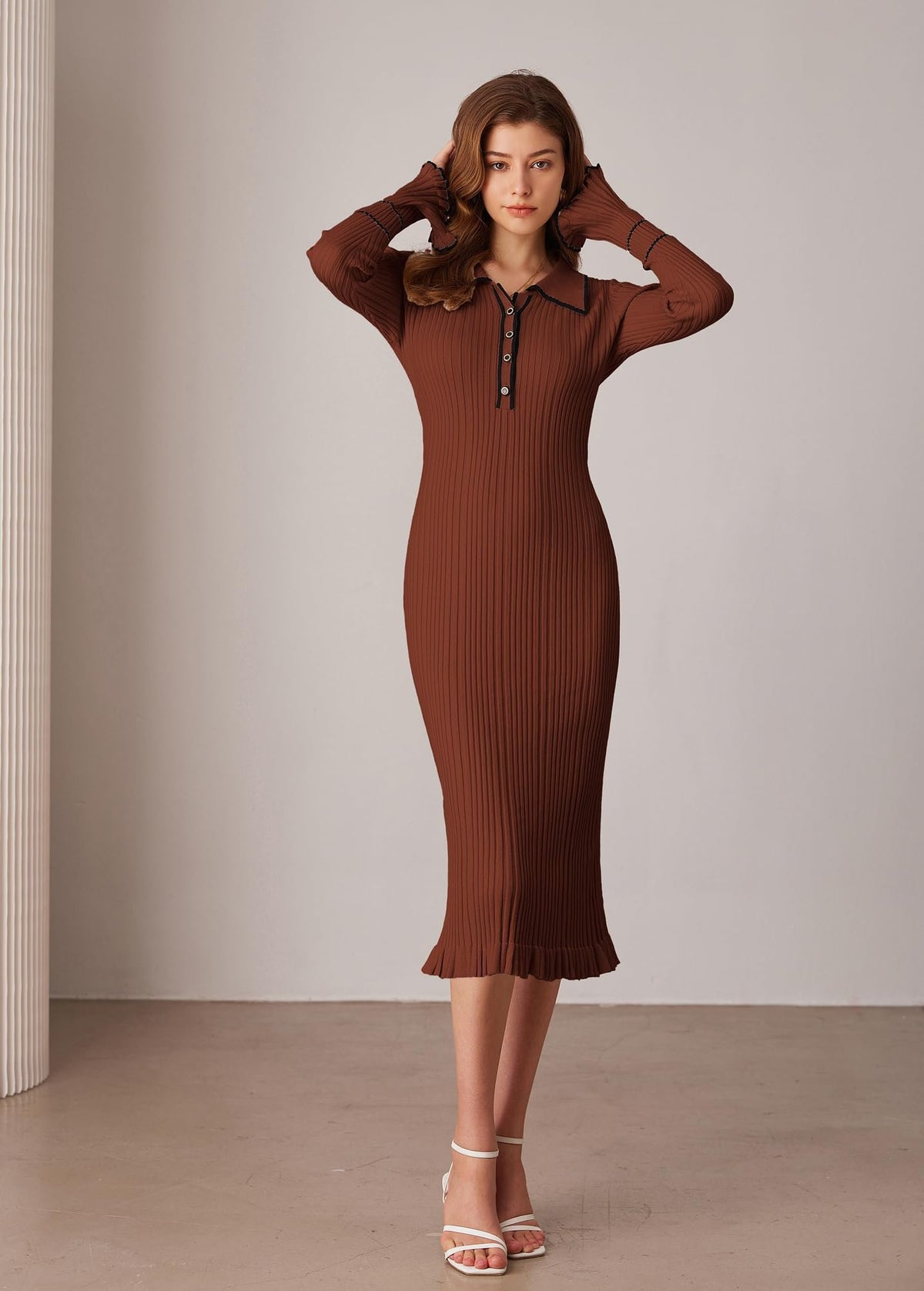 Women's Slim Fit Casual Long Sleeve Sweater Dress