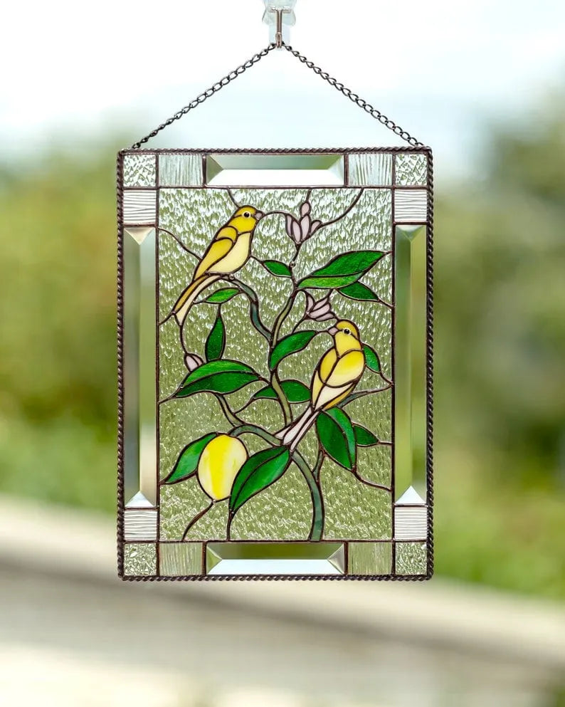 ⏰New Years Sale - 49% Off 🎉Cardinal Stained Glass Window Panel🦜🦜