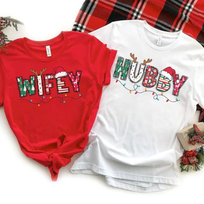 Christmas Wife and Husband T-shirt