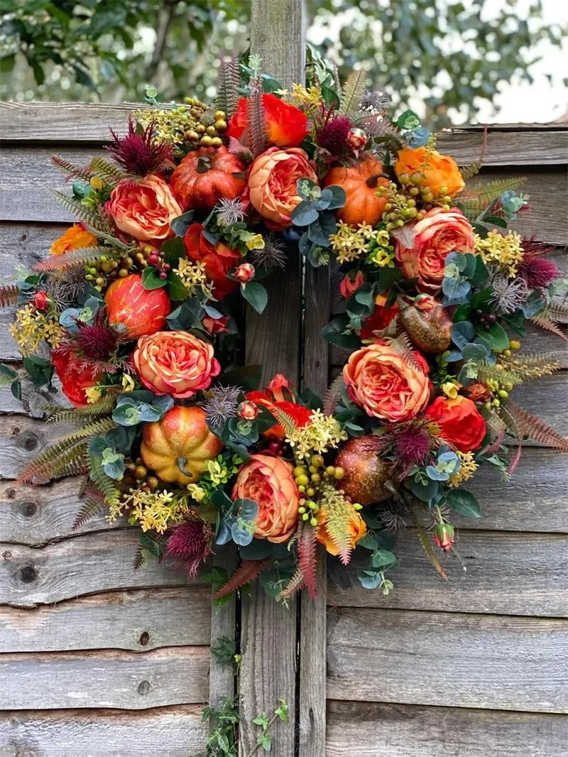 🔥HOT SALE🔥💖Last Day 49% OFF💖Fall Peony And Pumpkin Wreath - Year Round Wreath--🔥BUY 2 FREE SHIPPING
