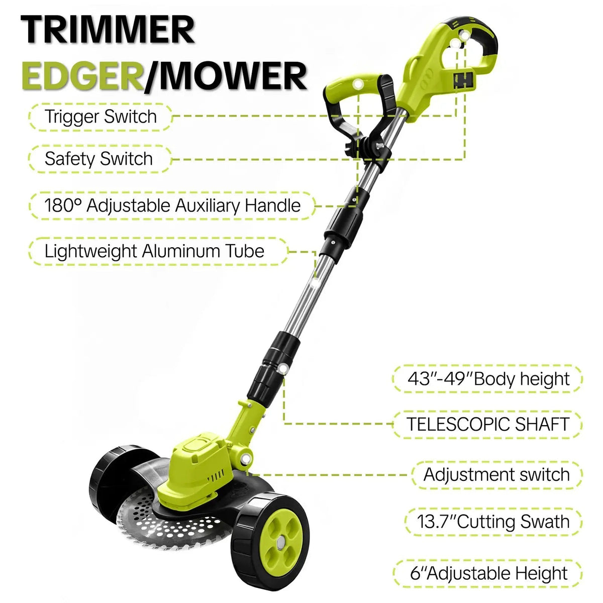 🔥 Save Big 58% OFF Today 🌿3-in-1 Cordless Lawn Mower with 2×21V Batteries – German Quality Lightweight Grass Trimmer & Edger for Small to Medium Gardens🚚 FREE Shipping