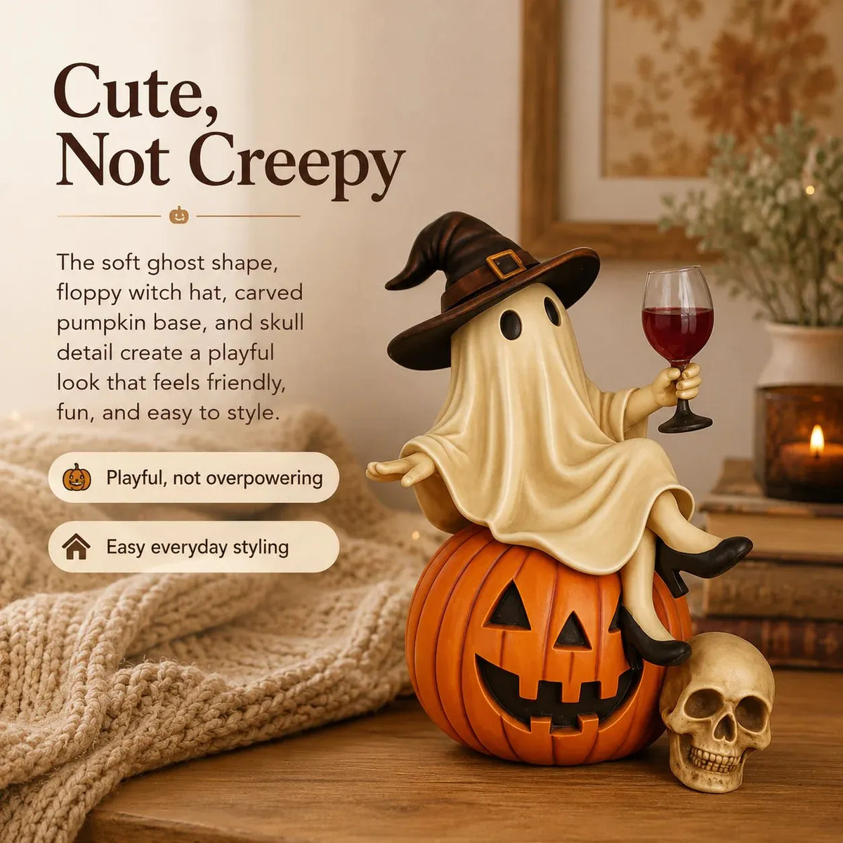 🔥HOT SALE🔥👻🍷Ghost Wine Night Halloween Decor