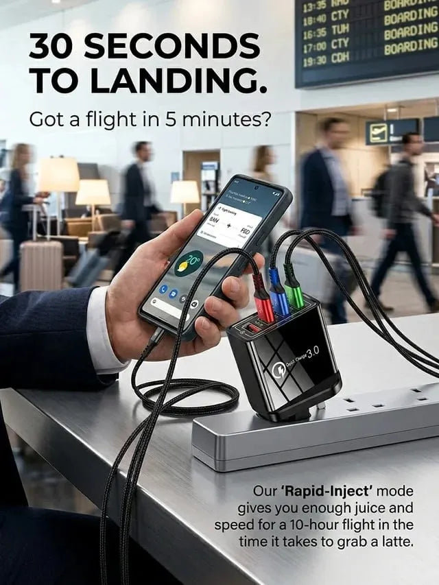 🎉Four-Port Travel Charger for Extended Phone Battery Life