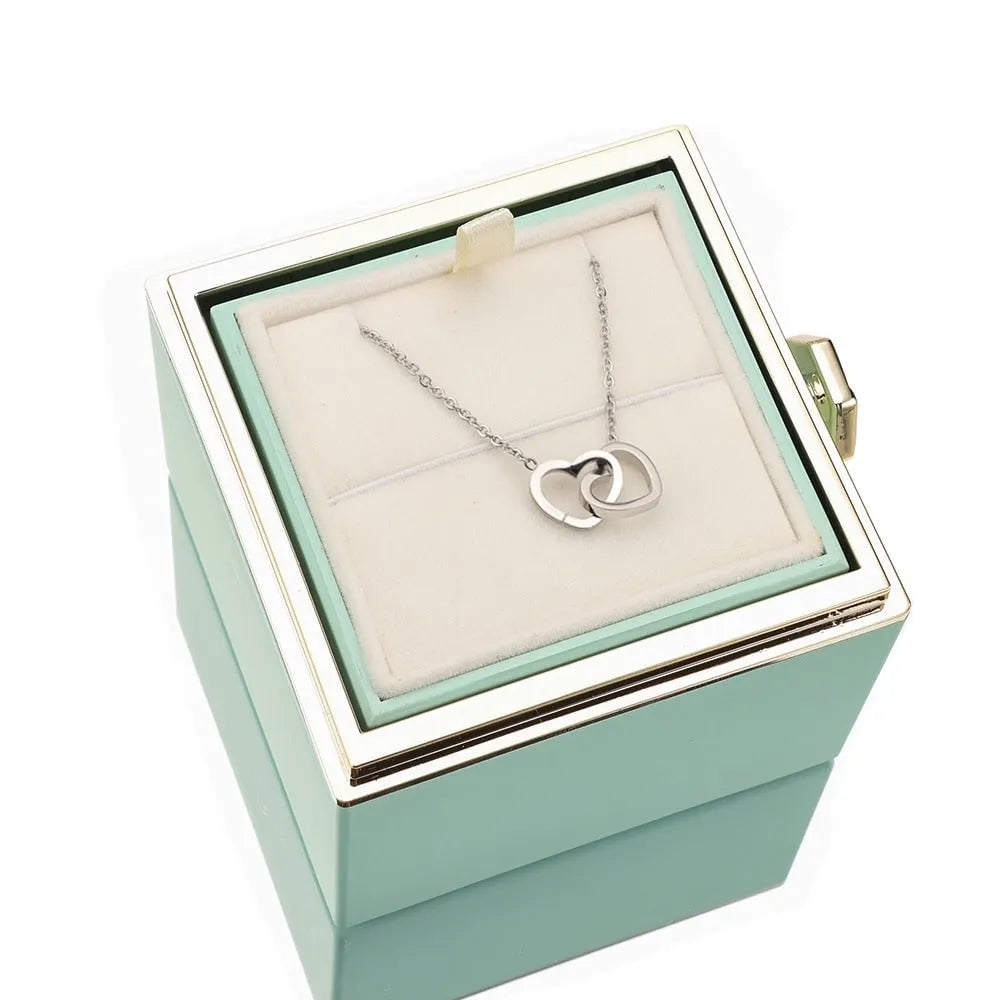 Eternal Rose Box - W/ Engraved Necklace & Simulated Rose.