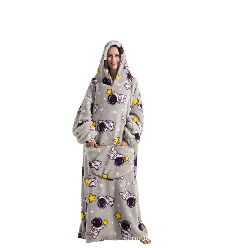 Cute Cartoon Print Hoodie Blanket