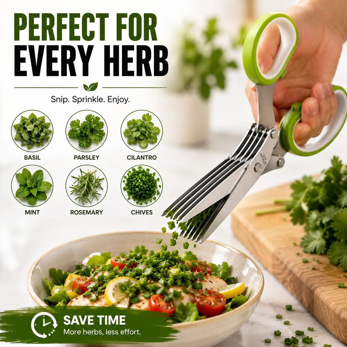 🎉 ✂️🌿5-Blade Stainless Steel Herb Scissors