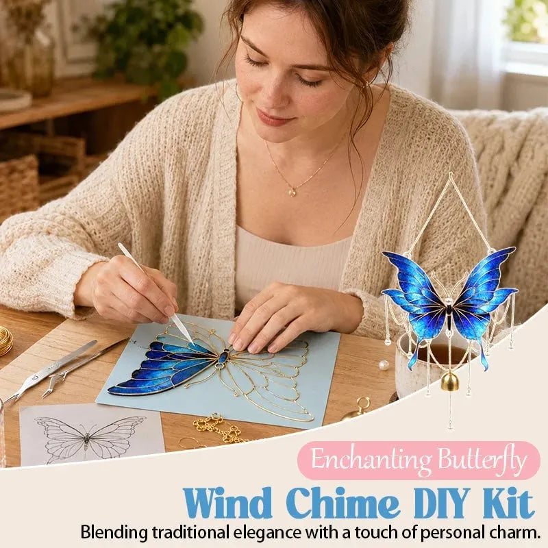🎉49% OFF - 🦋DIY Filigree Cloisonne Enamel Butterfly Wind Chime Craft Kit