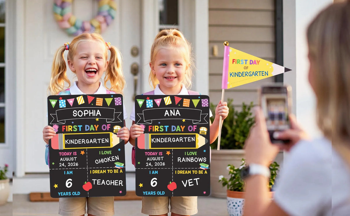 First & Last Day School Sign – Double-Sided Chalkboard for Every Milestone