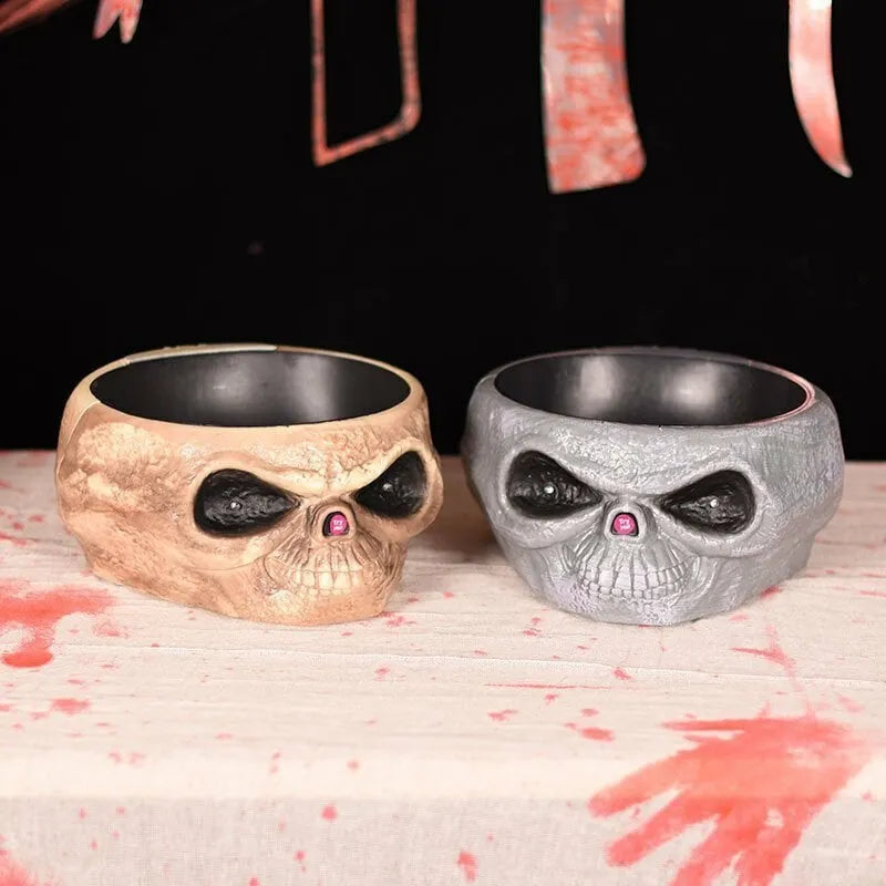 🎃Halloween candy skull bowl with movable skeleton hand